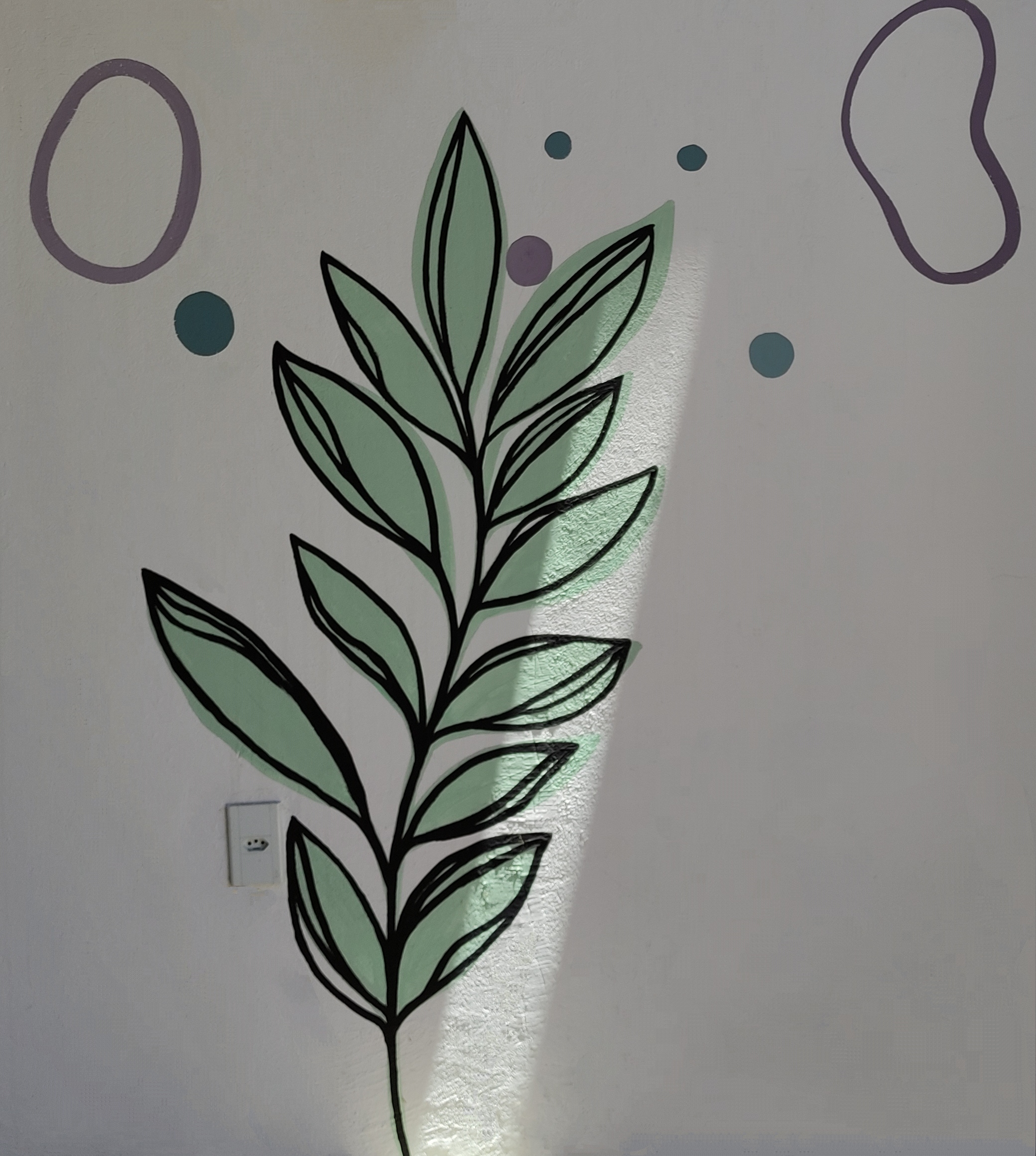 Mural de folhagem verde orgânica